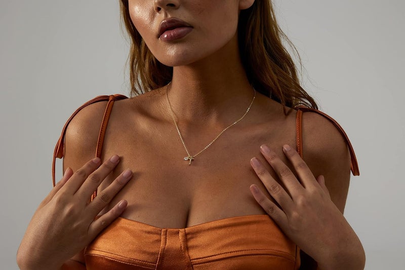 VIROMY Gold Cross Necklace for Women 14K Gold Plated Cute Sidways Cross Pendant Choker Necklaces Simple Trendy Everyday Jewelry for Women - Image 3